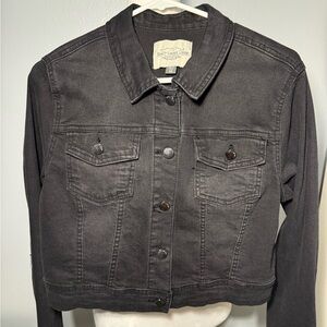 Ashley Vintage Charm Charcoal cropped Jean Jacket Size M